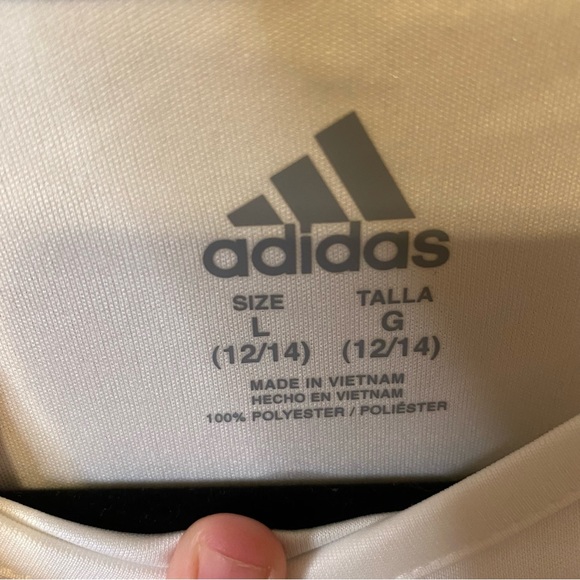 NWT White Girls Adidas Long Sleeve Shirt - Picture 2 of 7